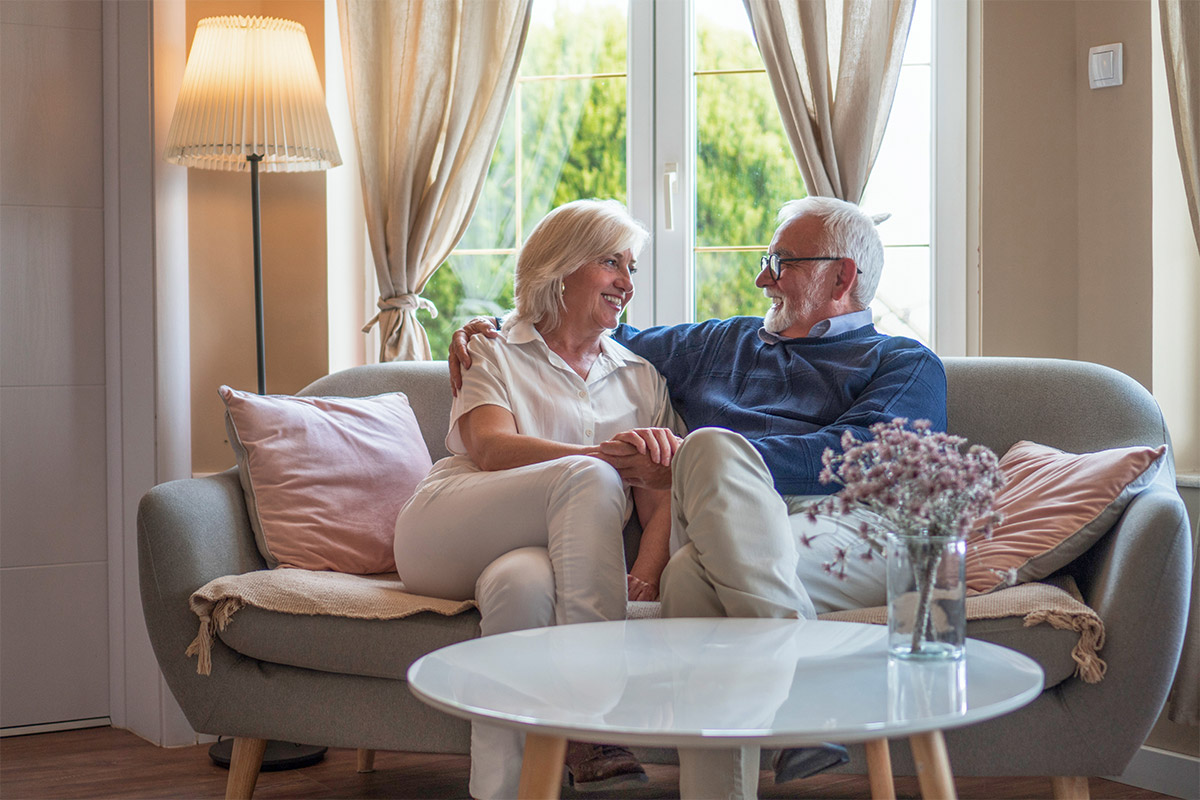 Senior couple enjoying independent living at home in Victoria BC